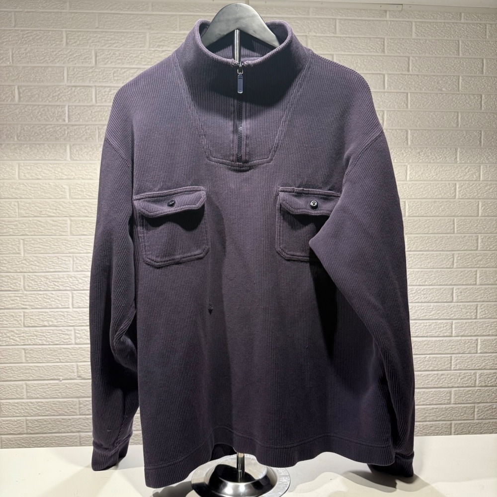 Eddie Bauer Legend Summit Pullover Tall XL‎ Corduroy Quarter Zip Sweater